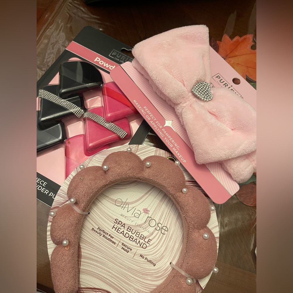 Pink Spa Bubble Headband. Set 3 pieces